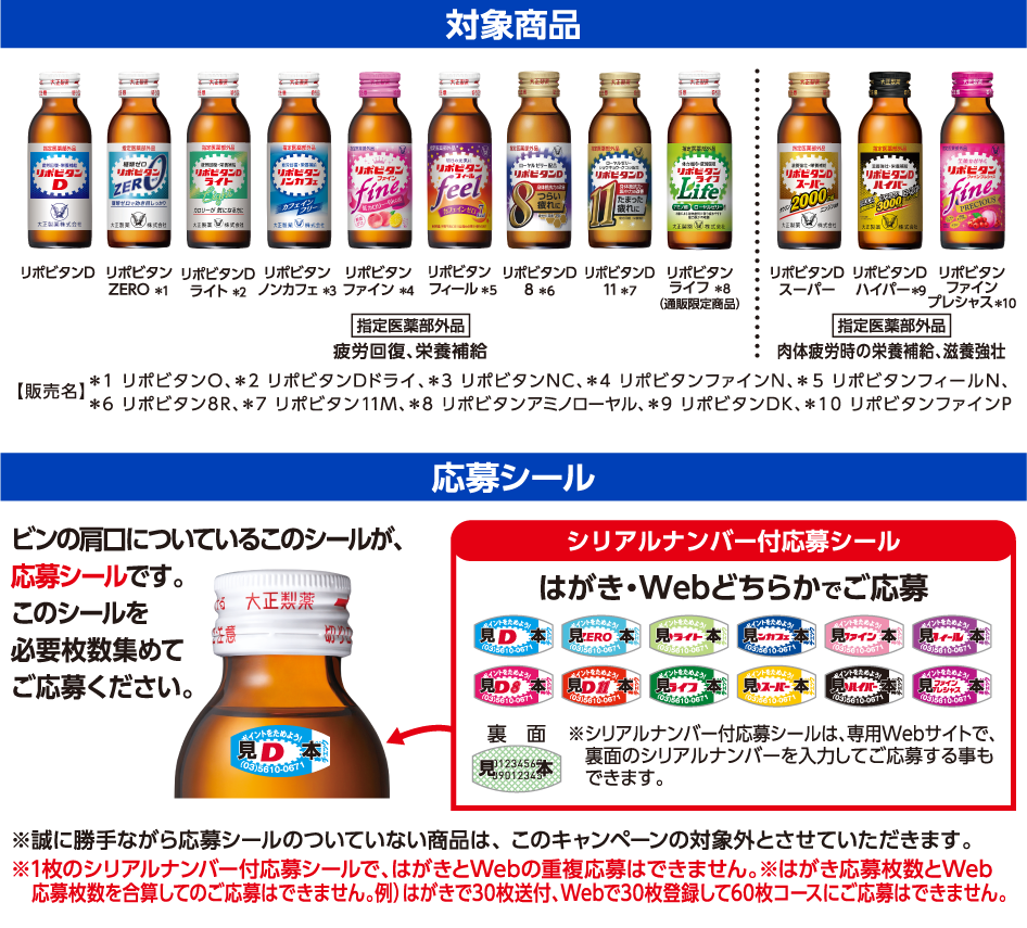 対象商品 応募シール
