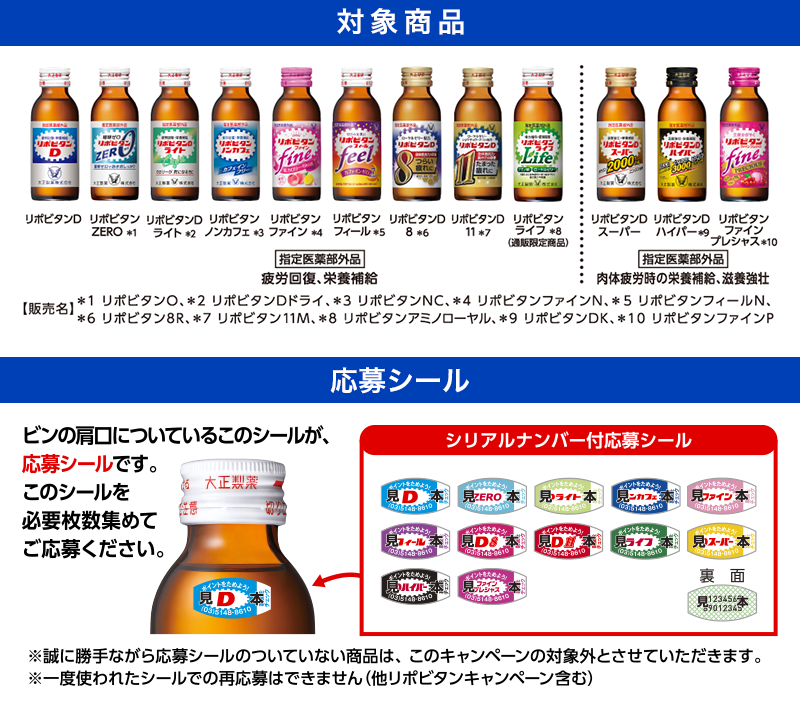 対象商品 応募シール