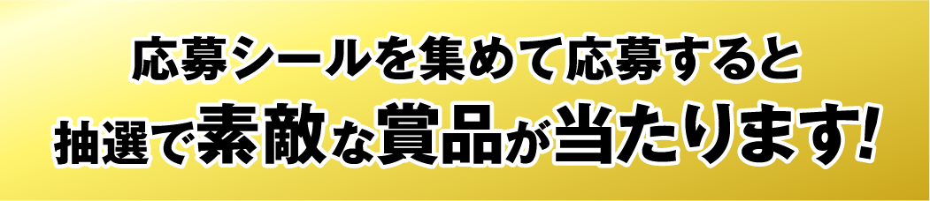 応募シールを集めて応募すると抽選で素敵な賞品が当たります！