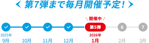 ＜第7弾まで毎月開催予定！＞