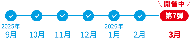 ＜第7弾まで毎月開催予定！＞