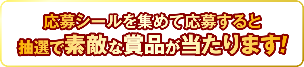 応募シールを集めて応募すると抽選で素敵な賞品が当たります！