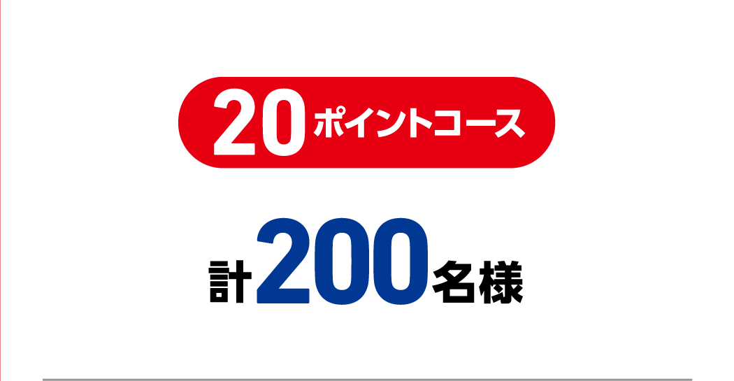 20ポイントコース 計200名様