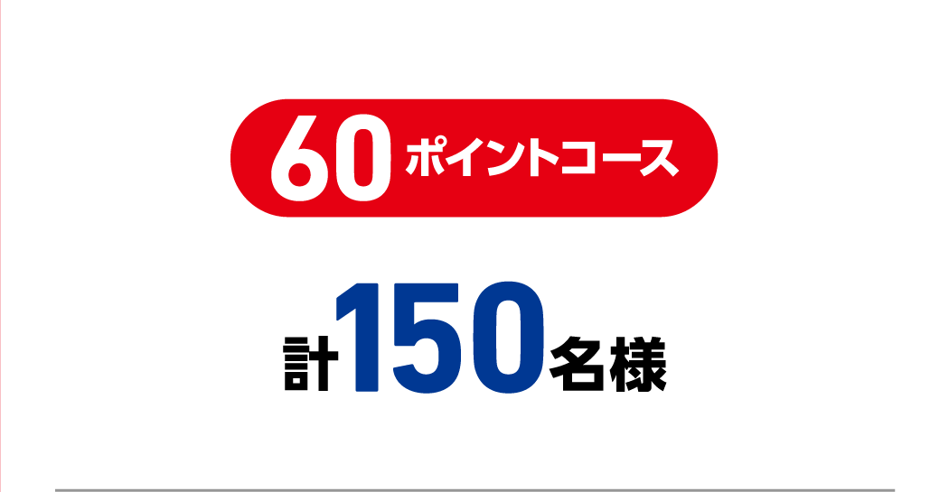 60ポイントコース 計150名様