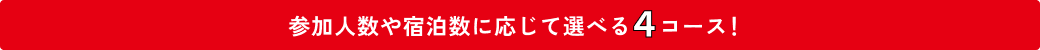 参加人数や宿泊数に応じて選べる4コース！